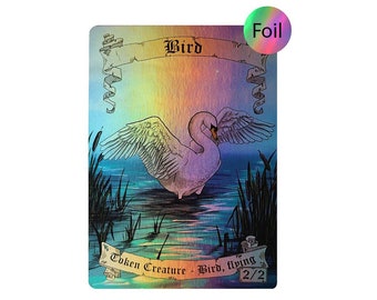 Magic the Gathering Bird (2/2) Token Swan (Foil version)