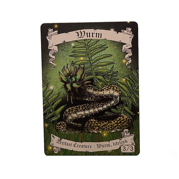 Magic the Gathering Wurm (Lifelink) Token