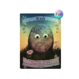 Ficha de roca de Magic the Gathering (versión foil)