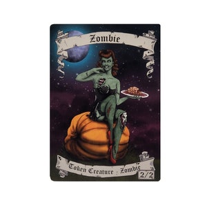 Magic the Gathering 2/2 Zombie (lady) Token