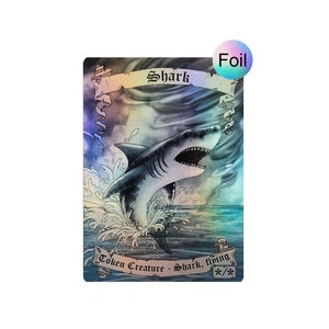 Magic the Gathering Shark Token (Foil version)