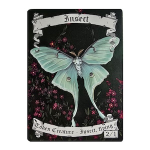 Ficha de Insecto 1/1 de Magic the Gathering (Polilla Lunar)