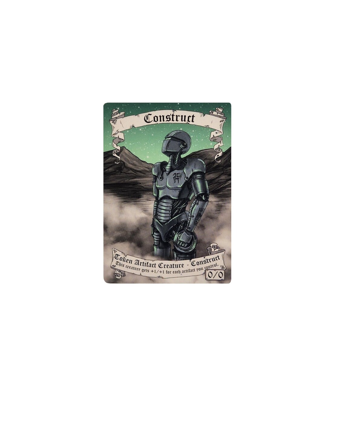 Magic the Gathering 0/0 Construct Token Etsy