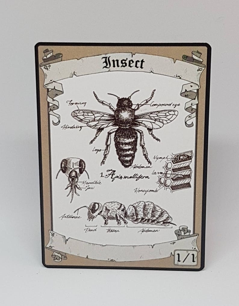 Magic The Gathering 1 1 Insect Token Etsy