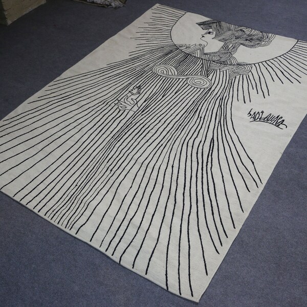 Embroidered Rug - Etsy