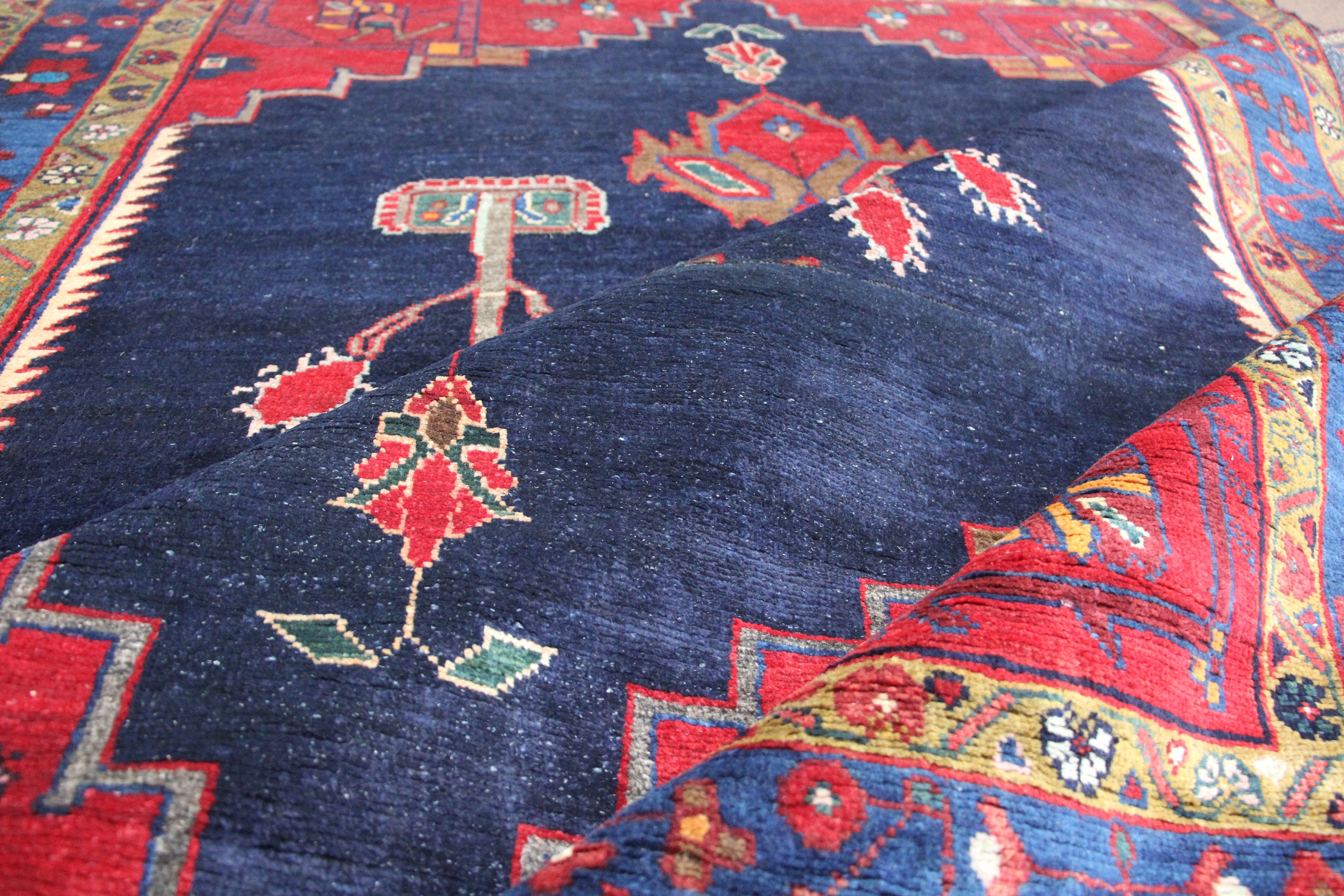 Country Side Rug Farmhouse Rug Blue Antique Rug Village Etsy UK
