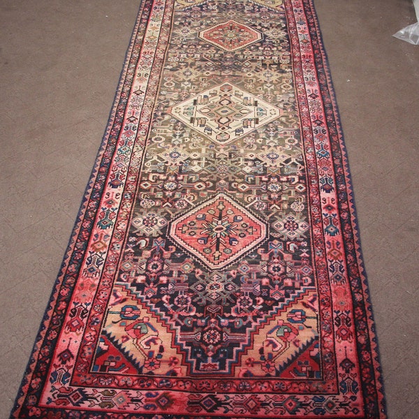 Size: 113 cm x 345 cm / 3.7' x 11.3' Long carpet, extra long runner rug, large hallway rug, corridor rug.