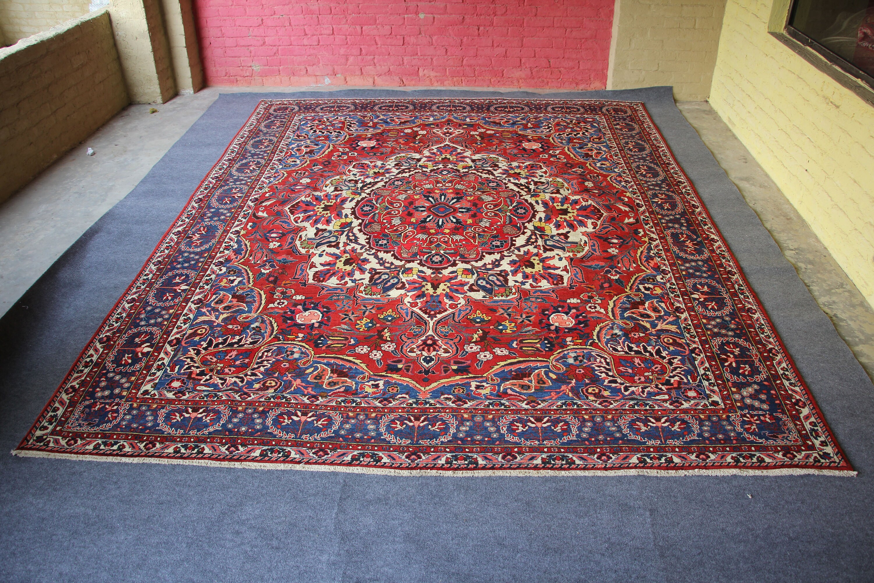 Living Room With Red Area Rug