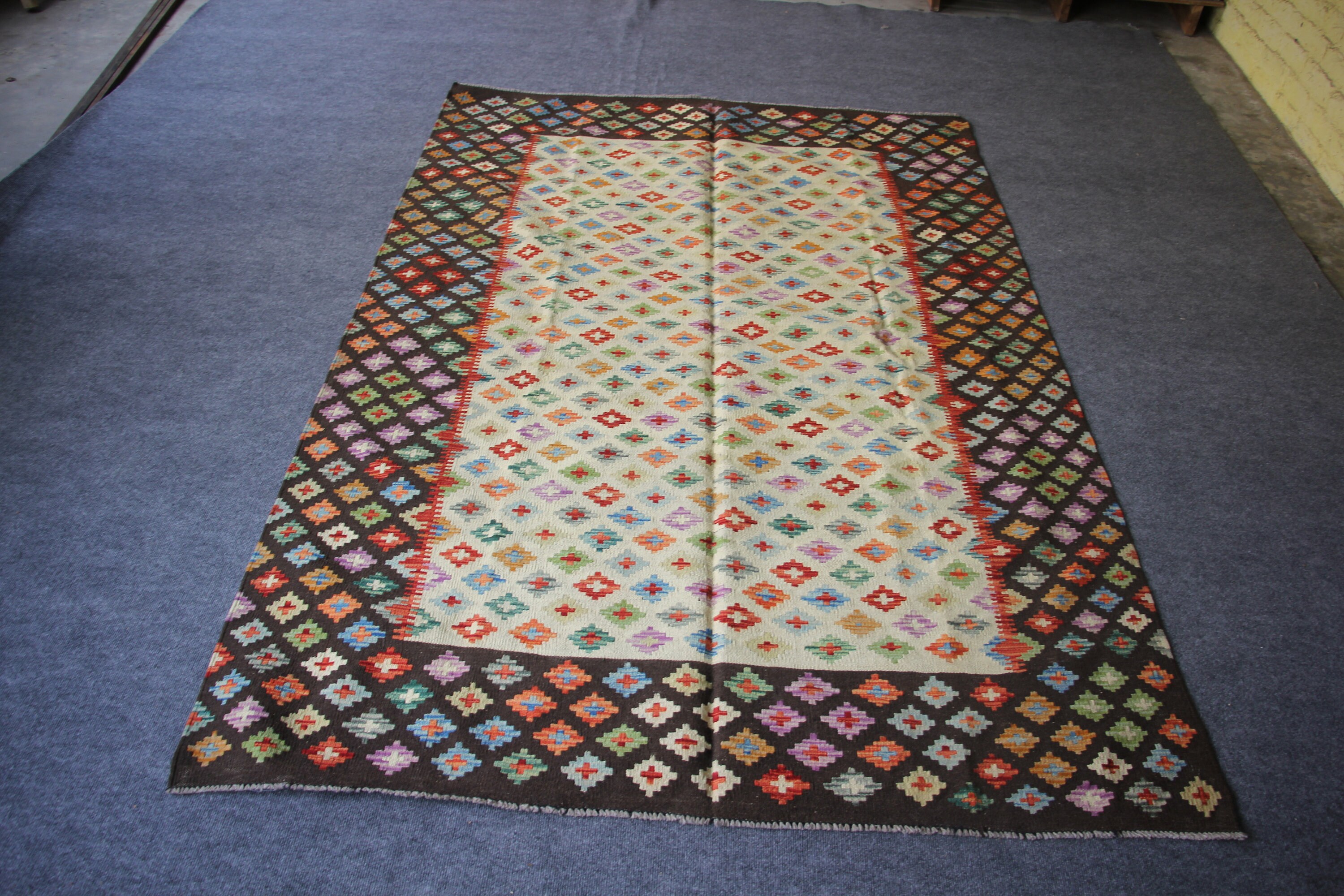 Black Kilim Rug Black and Multi Color Flat Weave Kilim Rug Etsy