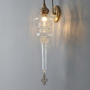 Free UK/EU Led Bulb Ribbed Clear Glass Modern Wall Sconce Lamp, Hallway Wall Lamp, Living Room Wall Light, Restaurant Lighting image 1