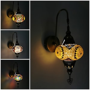 Free UK/EU Led Bulb Mosaic Glass Wall Sconce Lamp, Turkish Lamp, Moroccan Lamp, Bohemian, Bedroom Wall Light, Hallway Wall Lamp
