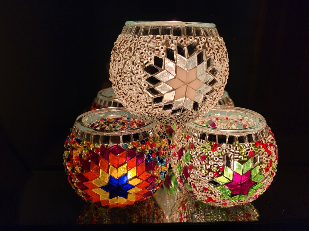 Set of 4 Turkish Mosaic Candle Holders,id: 139 - Etsy