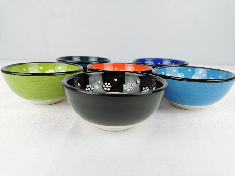 8 Pieces Ceramic Bowls & Tray Set | Breakfast Dinnerware Nuts Snack Tapas Serving Pottery - View #10