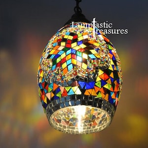 6 DESIGNS/COLOURS Kitchen Island Lamp,Single hanging Lamp, Moroccan Turkish Decor, Arabian Decor, Mosaic Lamp, Bohemian Lamp, Lighting