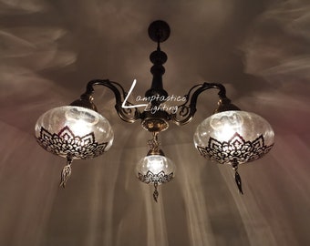 Lámpara de araña de cristal soplado transparente, lámpara colgante de techo, iluminación para sala de estar