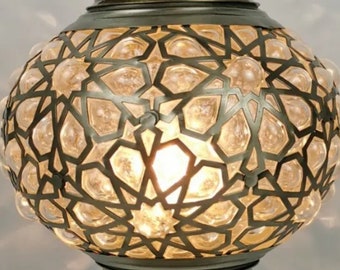 Mosaic, Laser Blown, Crackle Replacement Glass Floor, Table, Chandelier Lamp Replacement Glass Part Only