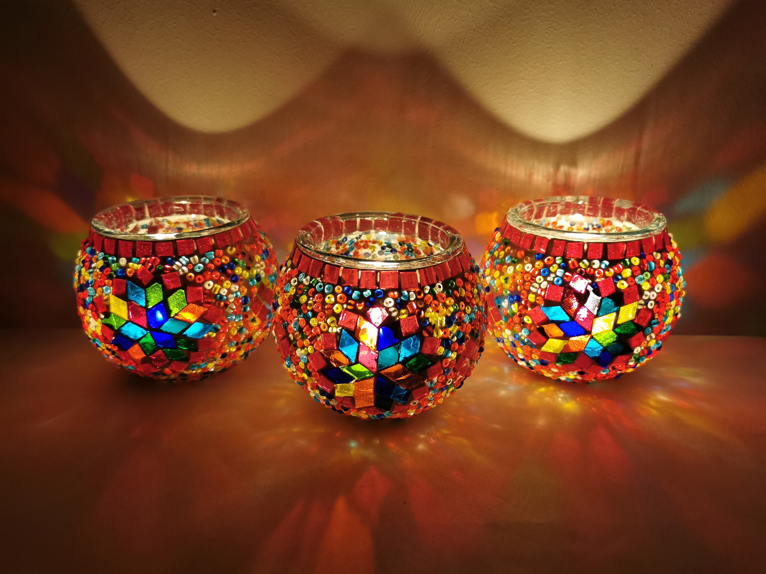 5 Variations Set of 3 Turkish Handmade Candle Holder Candle Etsy