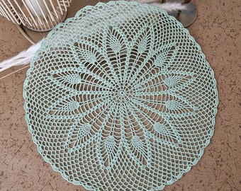 Gehäkelte Tischdeckchen Runde Serviette Zierdeckchen Häkeldeckchen Baumwolldeckchen Crochet Doily Deckchen Wohnaccessoire 37 cm