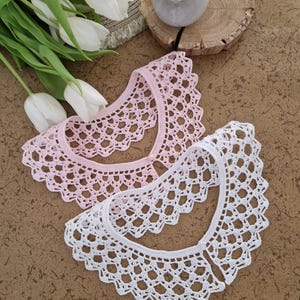 Crochet collar, detachable collar, crocheted collars, cotton collar, cuffs, lace collar, removable collar, scarves, shawls