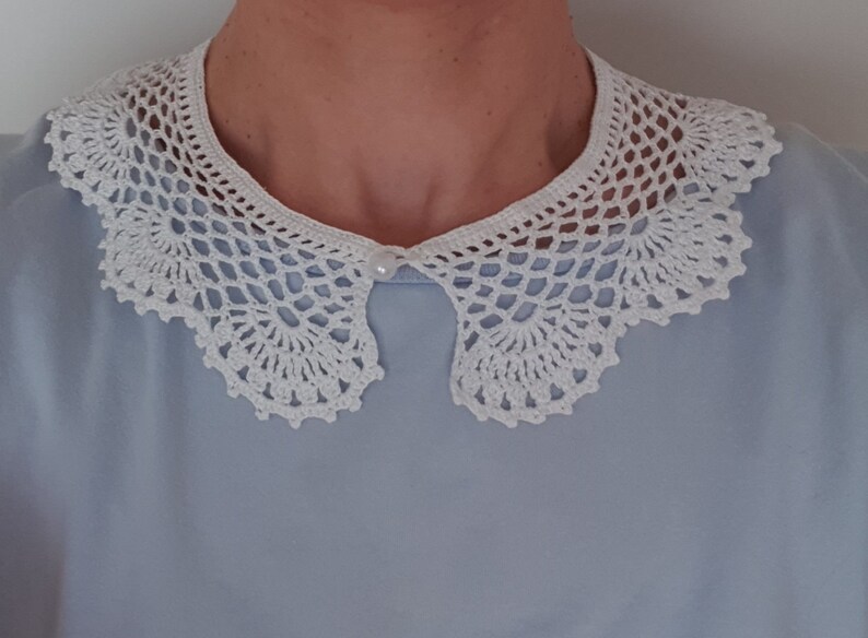 Kragen Häkelkragen Abnehmbarer Kragen Gehäkelte Kragen Baumwollkragen Bündchen Spitzenkragen Abziehbarer Collar Bild 7