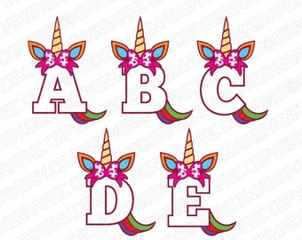 Unicorn alphabet | Etsy