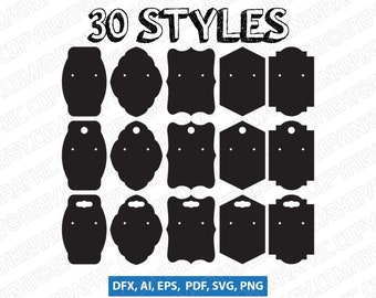 Download 30 Styles Earring Display Cards Svg Earring Cards SVG | Etsy