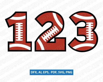 Football numbers svg | Etsy