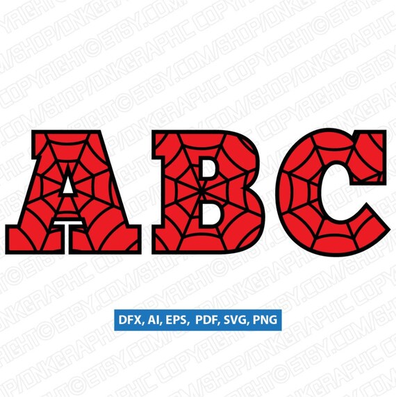 Spiderweb Spiderman Letters Alphabet Birthday Party SVG ... Spiderweb Spiderman Letters Alphabet Birthday Party SVG ...