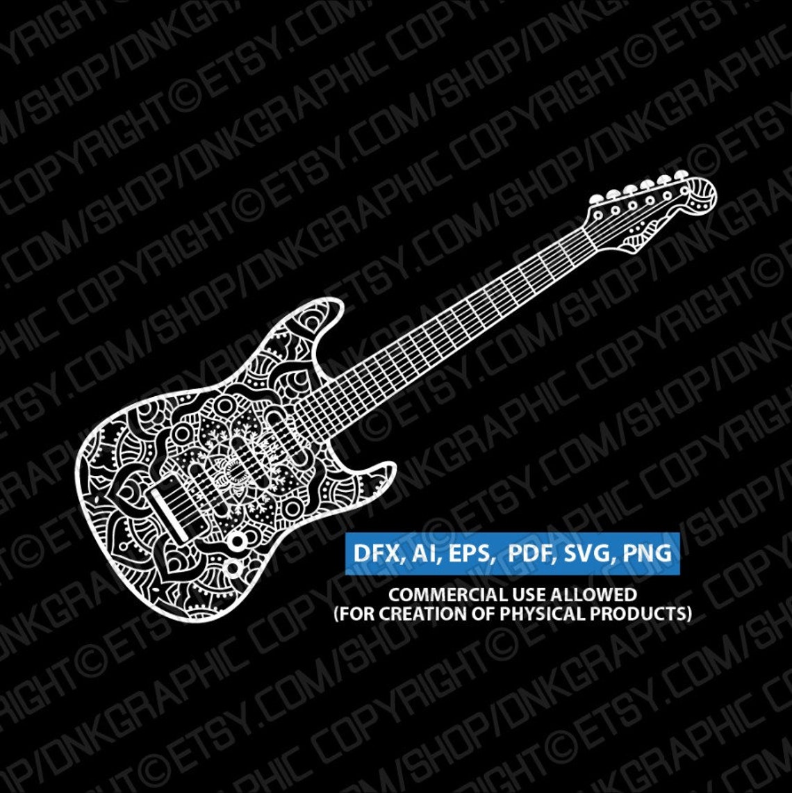 Download 3 Ornament Intricate Mandala Zentangle Guitar SVG ...