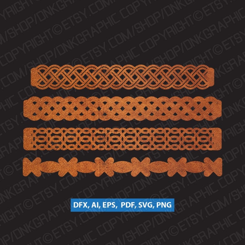 8 Styles Celtic Leather Cuff Bracelet SVG Jewelry Template | Etsy