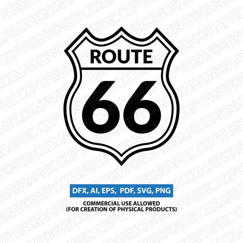6 Styles Historic Route 66 Logo Sign SVG Silhouette Cameo | Etsy