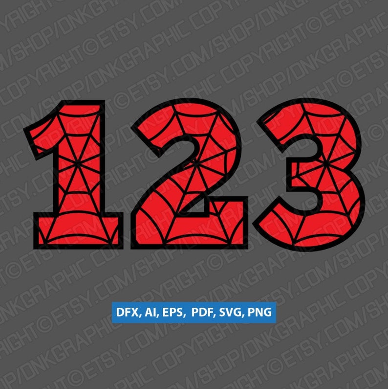 Download SpiderWeb Spiderman Numbers 0-9 Birthday Party SVG Vector ...