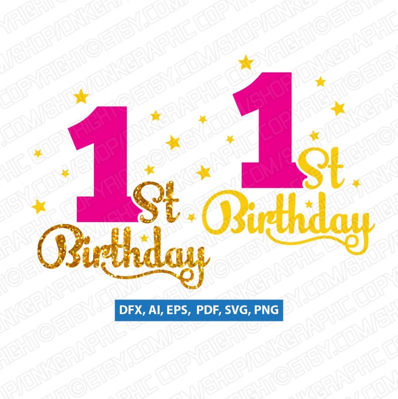 Download First 1st One Birthday Party Baby Silhouette SVG Vector ...