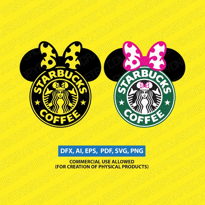 10 Styles Starbucks SVG Disney Mickey Minnie Mouse Cup | Etsy