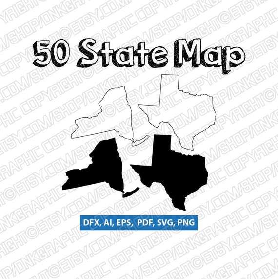 Download 50 America Usa State Map Filled Outline Svg Bundle Silhouette Etsy PSD Mockup Templates
