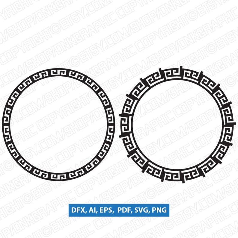 Download 10 Styles Versace Style Greek Border Round Circle Monogram ...