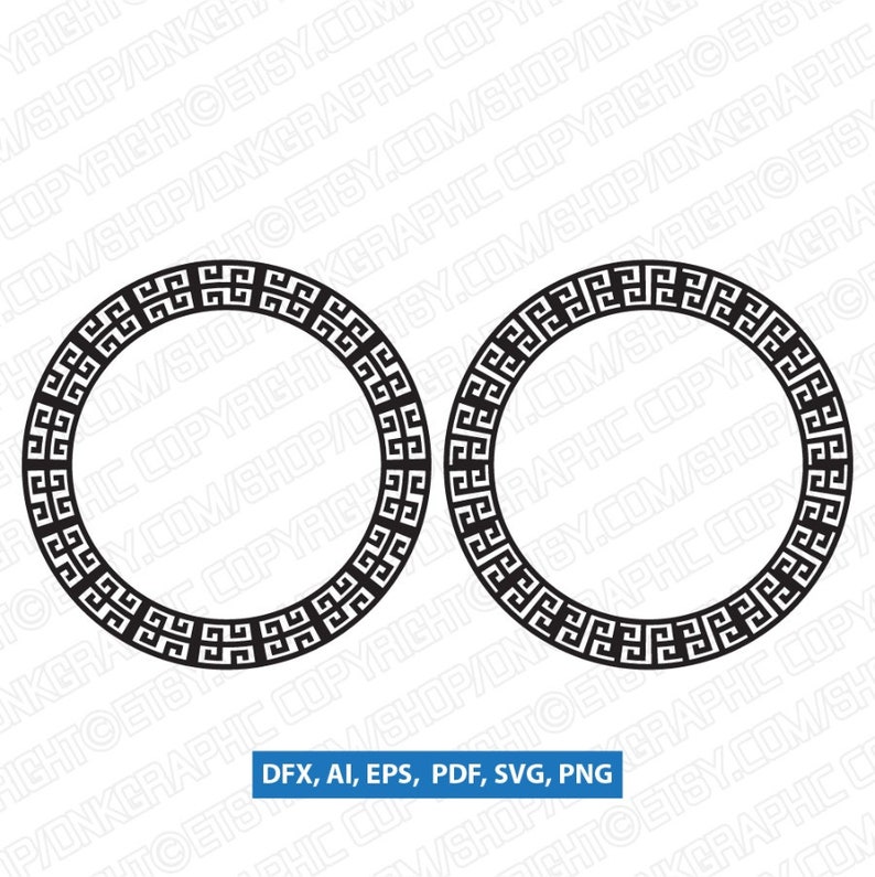 Download 10 Styles Versace Style Greek Border Round Circle Monogram ...