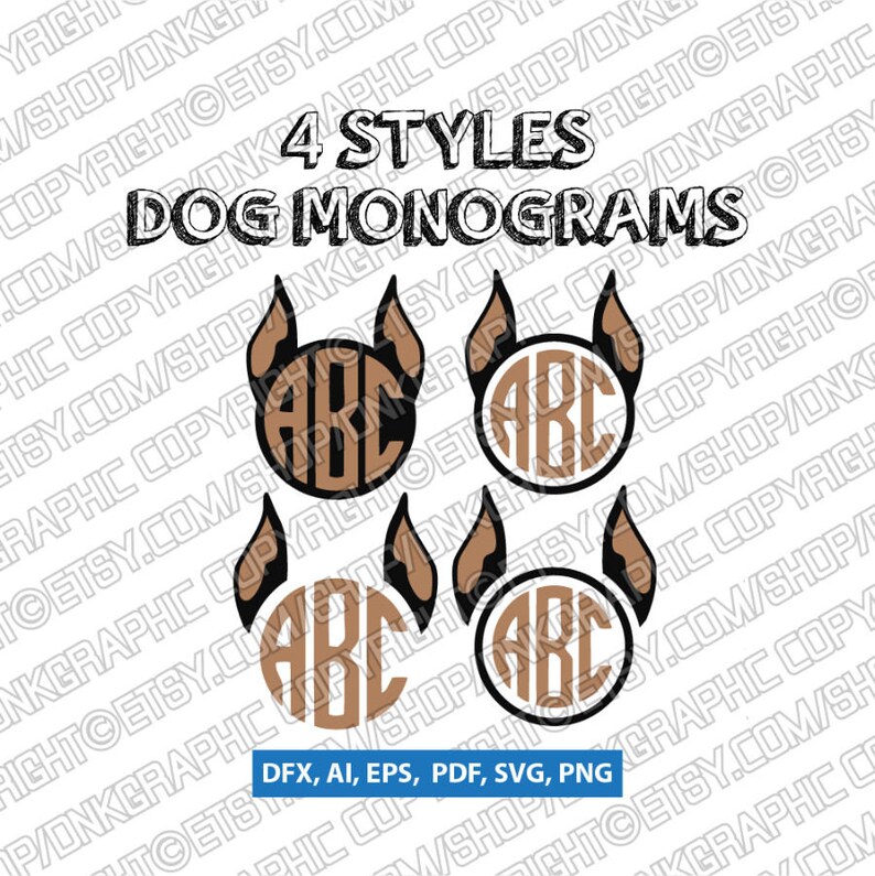Download Dog Monogram Svg Bundle 4 Designs Frame For Monogram Svg Etsy PSD Mockup Templates