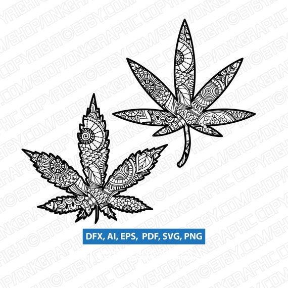 Download Marijuana Cannabis Mandala Zentangle SVG Laser Cut CNC ...