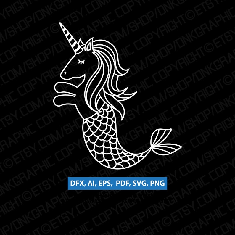 Download Cute Mermicorn Mermaid Unicorn Mythical SVG Silhouette ...