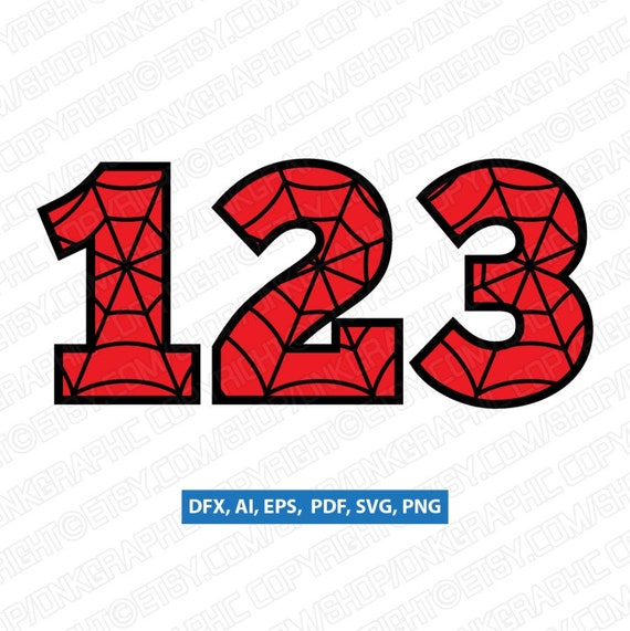 spiderweb spiderman numbers first second third fourth fifth etsy