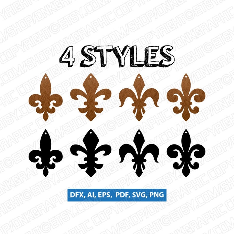 4 Fleur De Lis Earrings Svg Fleur De Lis Pendant Svg Faux Etsy