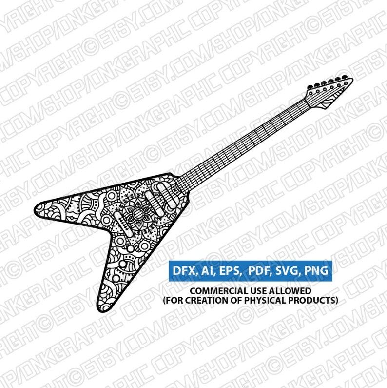 Download 3 Ornament Intricate Mandala Zentangle Guitar SVG ...
