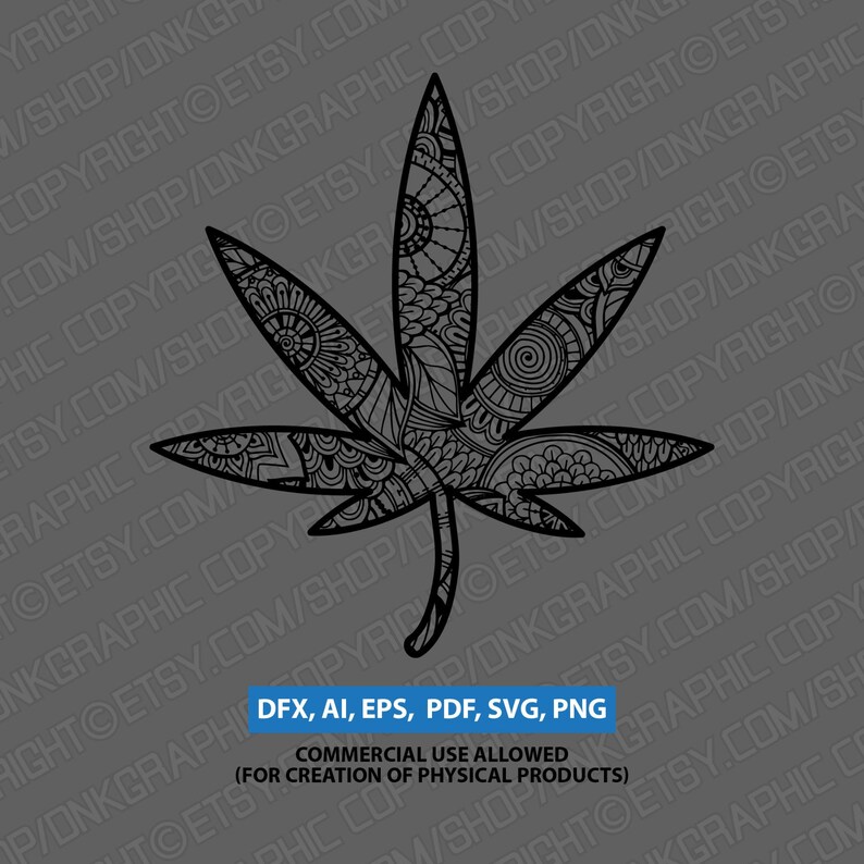 Download Marijuana Cannabis Mandala Zentangle SVG Laser Cut CNC ...