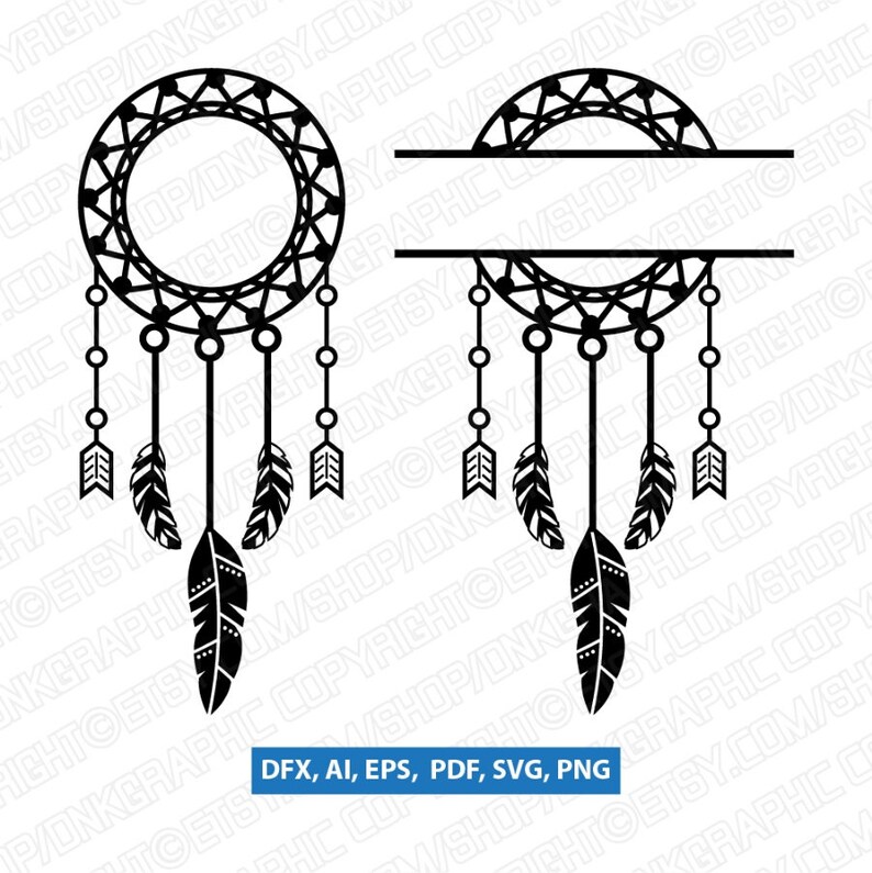 Download 8 Styles Dream Catcher Monogram Feather Indian Circle ...