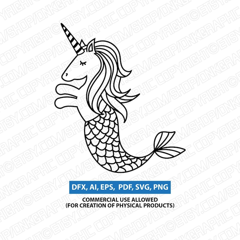 Download Cute Mermicorn Mermaid Unicorn Mythical SVG Silhouette ...