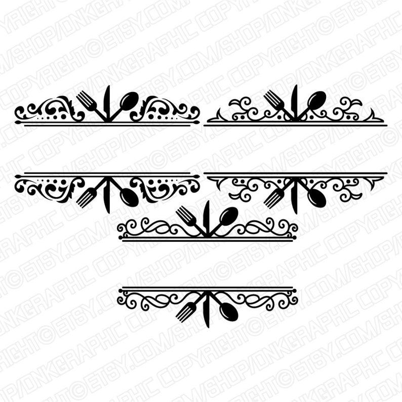 Download Kitchen Split Frame Kitchen Monogram Cooking Monogram | Etsy