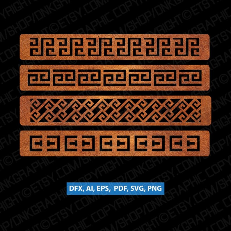 10 Greek Versace Leather Cuff Bracelet SVG Jewelry Template | Etsy