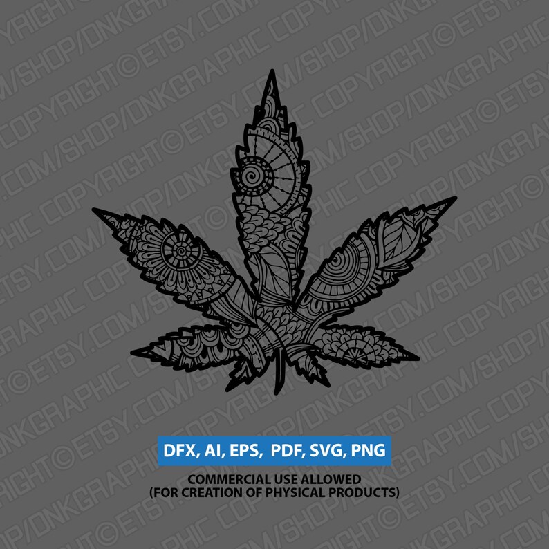 Download Marijuana Cannabis Mandala Zentangle SVG Laser Cut CNC ...