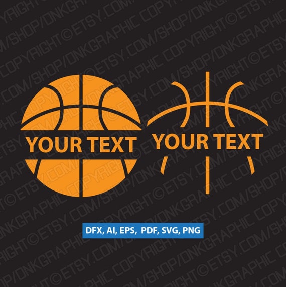 Basketball Ball Split Monogram Frame Svg Vector Cricut Cut Etsy
